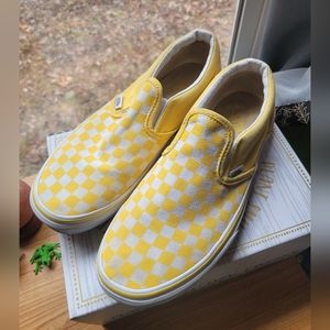 Yellow checkered Vans